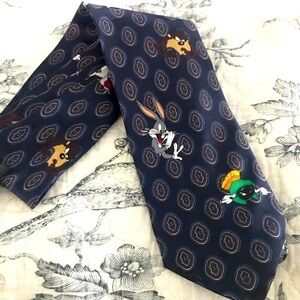 Vintage Looney‎ Tunes Navy Neck Tie EUC